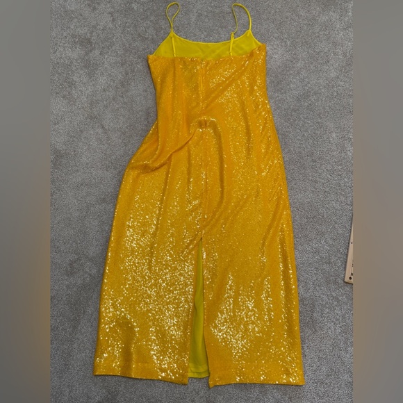 J. Crew Collection - Gwyneth Sparkling Yellow Sequin Midi Dress - size 8 - NWT - Picture 10 of 13